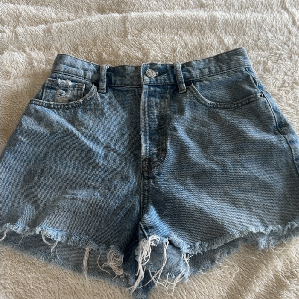 PacSun Distressed Blue Denim Shorts